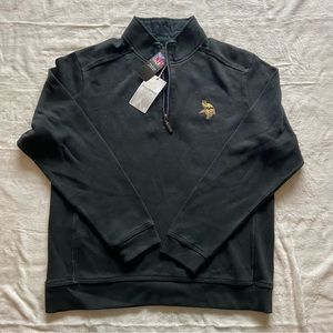 Black quarter-zip Vikings sweater
